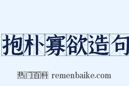 抱朴寡欲造句是什么意思的图片